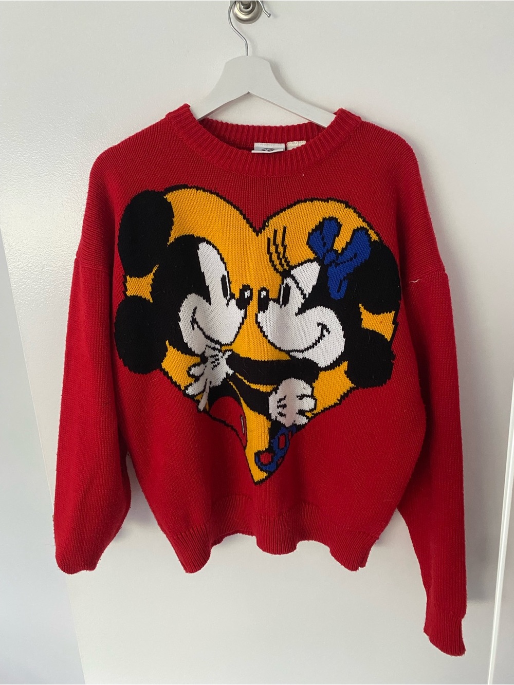 Red Mickey & Minnie Heart Graphic Sweater
